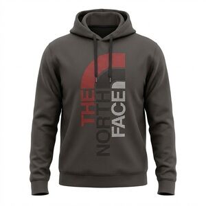 The North Face Men's Charcoal and Red Hoodie